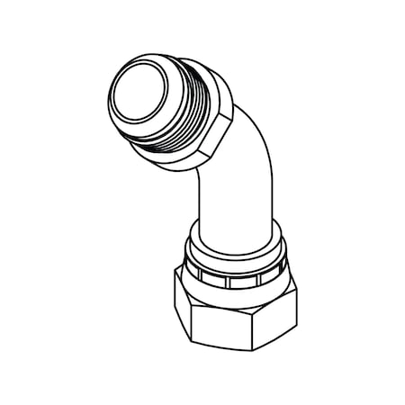 Hydraulic Fitting-Steel12MJ-12FJX 45 NB BENT TUBE